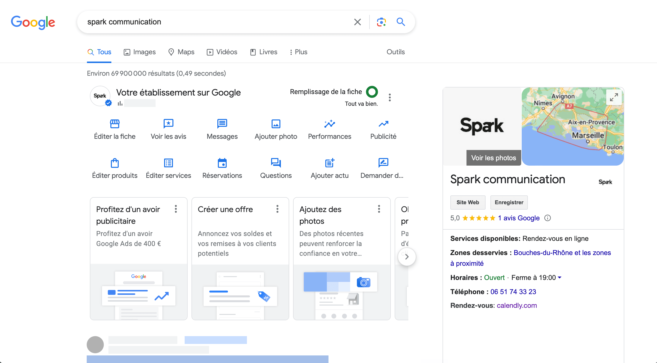 Fiche Google My Business Spark